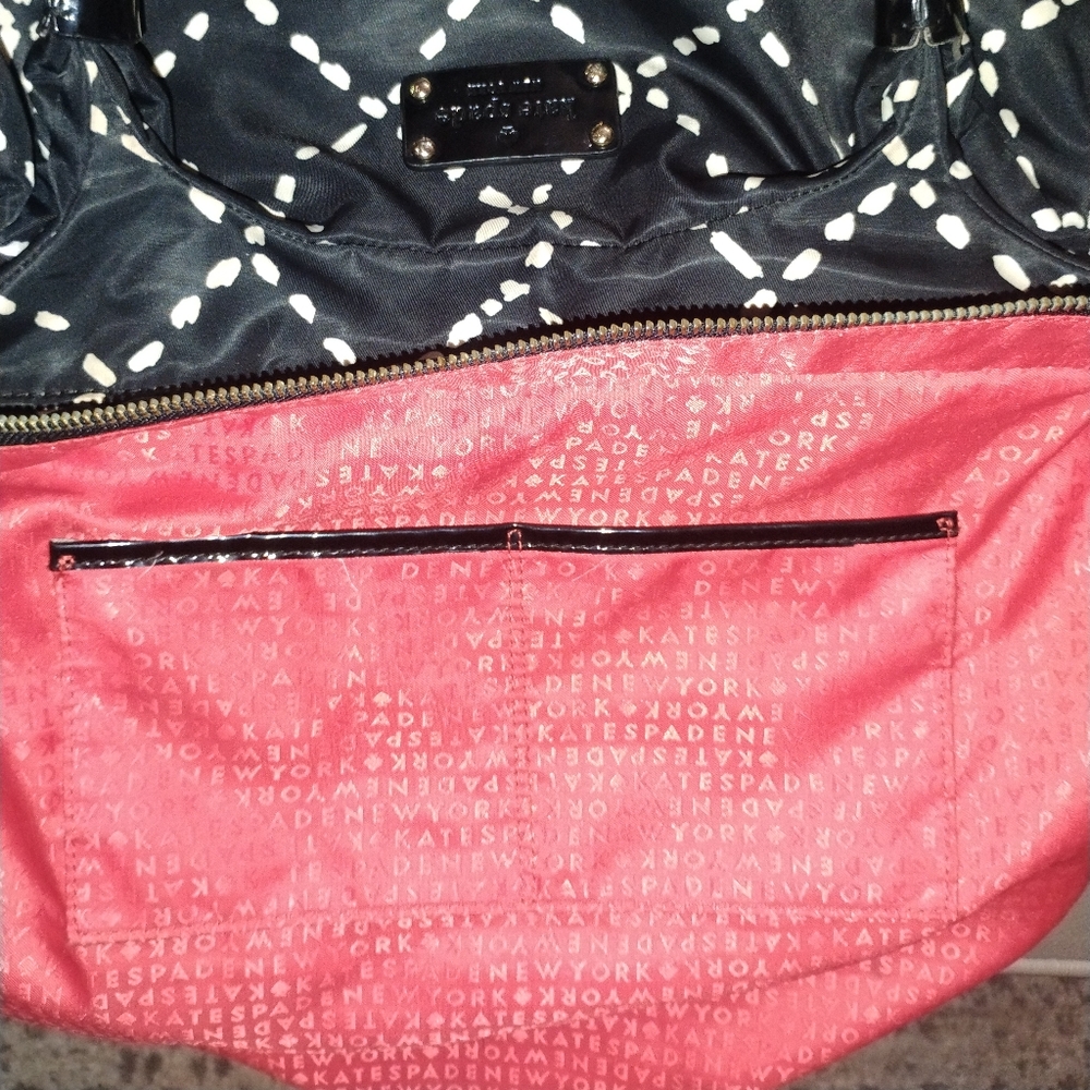 Kate Spade Sew Be It Stevie Lattice Print Shoulder Bag in Black & White - Picture 9 of 16